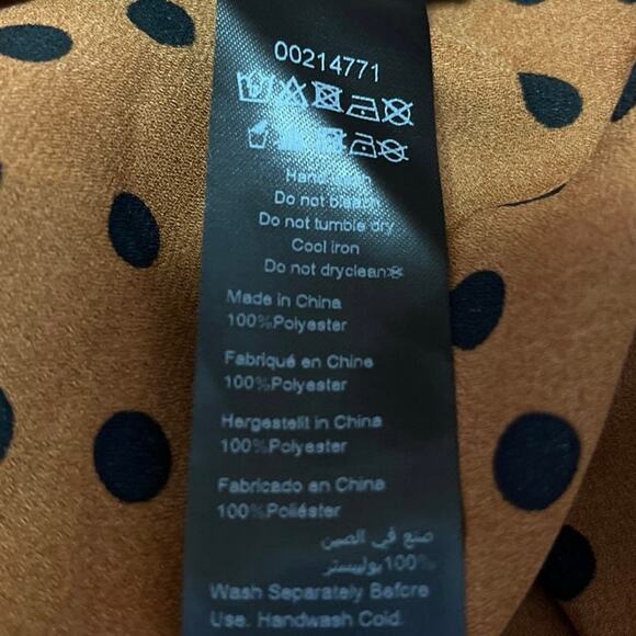 City Chic Dotty Women's Brown Long Sleeve Polka Dot Peplum Wrap Blouse Top XL - Picture 4 of 4